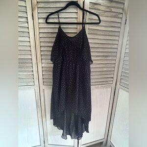 FOREVER 21 Blue Floral Spaghetti Strap Flare Dress Size Small Petite